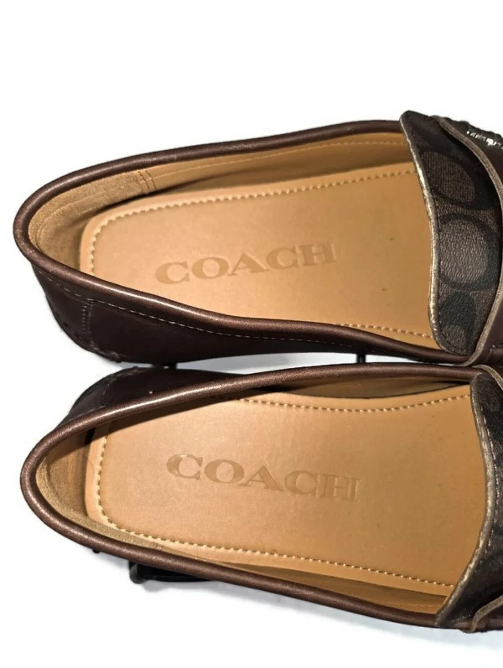 Coach FG2983 Mott Driver Mahogany Signature PVC Loafer Shoes Mens Size 10D NIB Coach Men main image 4